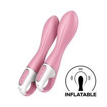 Розовый вибромассажер с функцией расширения Air Pump Vibrator 2 - 20,9 см., цвет розовый - Satisfyer