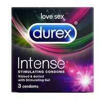 Рельефные презервативы со стимулирующей смазкой Durex Intense Orgasmic - 3 шт. - Durex