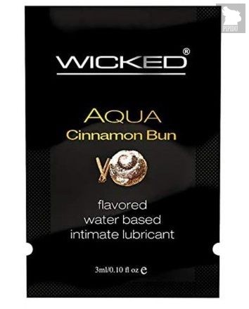 Лубрикант Wicked Aqua Cinnamon Bun с ароматом булочки с корицей - 3 мл. - Wicked