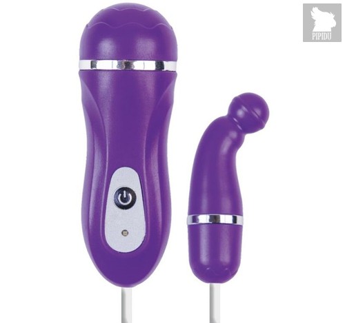 Фиолетовый вибростимулятор с загнутым кончиком, цвет фиолетовый - Toyfa