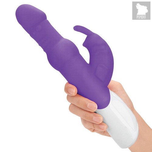 Фиолетовый вибратор-кролик с вращающимися бусинами - 25 см., цвет фиолетовый - Rabbit Essentials