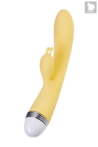 Желтый вибратор-кролик Aster - 22 см., цвет желтый - Toyfa