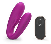 Лиловый вибратор для пар Match Up Couple Vibrator with Remote Control, цвет лиловый - Love To Love