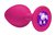 Малая розовая анальная пробка Emotions Cutie Small с фиолетовым кристаллом - 7,5 см, цвет розовый - Lola Toys