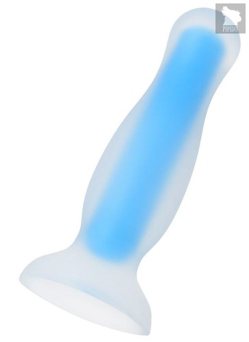 Голубая, светящаяся в темноте анальная втулка Namor Glow - 12,5 см., цвет синий - Toyfa
