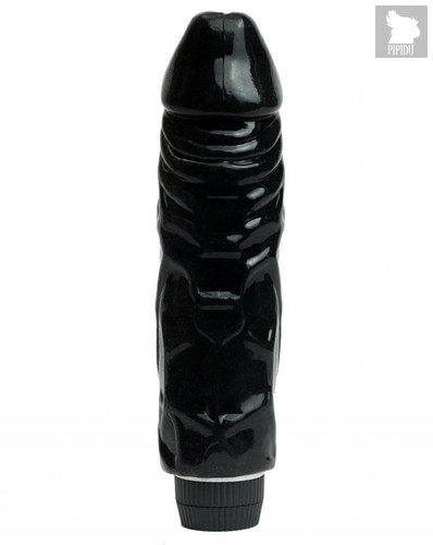 Черный вибратор-реалистик с венками - 22 см, цвет черный - 4sexdreaM