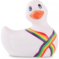 Белый вибратор-уточка I Rub My Duckie 2.0 Pride, цвет белый - Big Teaze Toys