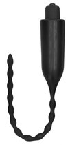 Черный стимулятор уретры с вибрацией и электростимуляцией Urethral Sounding Plug, цвет черный - Shots Media