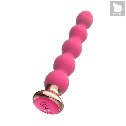 Розовый вибратор-ёлочка Mini Vibrator с пультом ДУ - 19 см., цвет розовый - I-moon