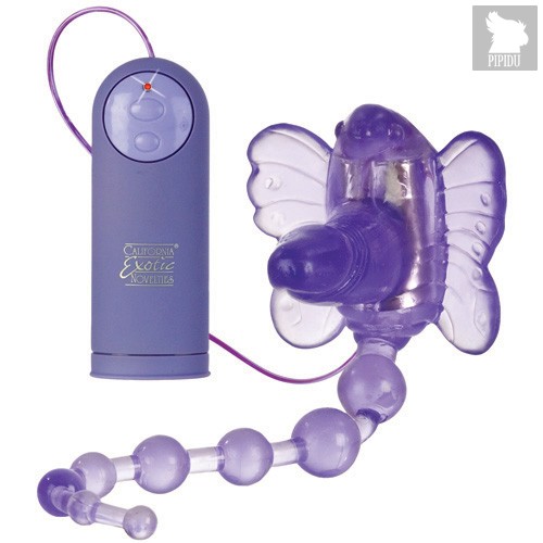 Вибратор бабочка Waterproof Venus Penis Stimulator с анальным стимулятором, цвет фиолетовый - California Exotic Novelties