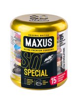 Презервативы с точками и рёбрами в металлическом кейсе MAXUS Special - 15 шт. - maxus