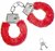 Красные плюшевые наручники с ключиками, цвет красный - Сима-Ленд