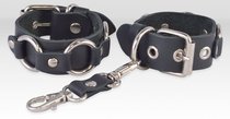 Черные кожаные наручники "Властелин колец", цвет черный - Sitabella