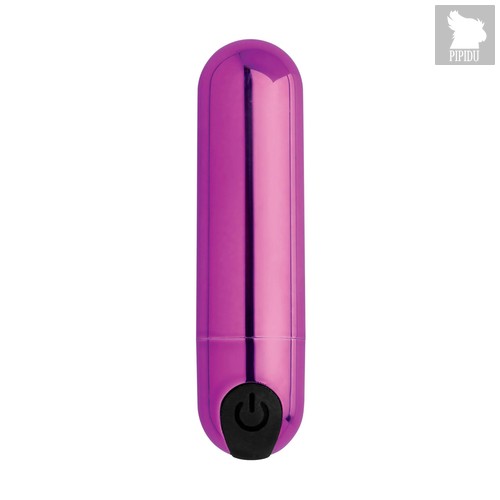 Лиловая вибропуля 10X Rechargeable Vibrating Metallic Bullet, цвет лиловый - XR Brands