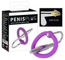 Уретральный плаг с силиконовым кольцом под головку Penis Plug - ORION