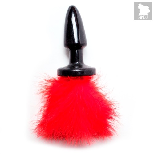 Анальная пробка Silicone Bunny - Red, цвет красный - Luxurious Tail