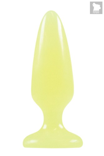 Анальная пробка Firefly Pleasure Plug Medium светящаяся в темноте, средняя, цвет желтый - NS Novelties