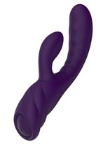 Фиолетовый вибратор с клиторальным стимулятором Nalone PureX2 - 20,7 см., цвет фиолетовый - Nalone