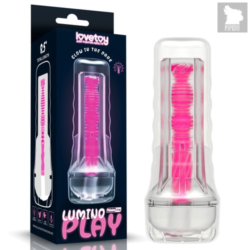 Светящийся в темноте мастурбатор 8.5 Lumino Play Masturbator, цвет прозрачный - LoveToy