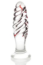 Стеклянная анальная пробка-спираль - 12 см, цвет прозрачный - Sexus