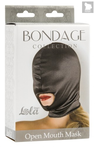 Чёрная шлем-маска Open Mouth Mask с вырезом для рта, цвет черный - Lola Toys