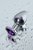 Серебристая коническая анальная пробка с фиолетовым кристаллом - 7 см., цвет фиолетовый - Toyfa