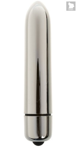 Серебристая вибропуля с заострённым кончиком - 9,3 см., цвет серебряный - Oyo