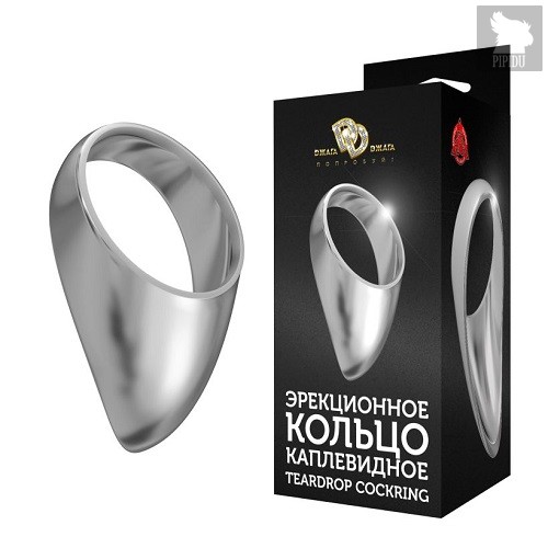 Эрекционное кольцо каплевидное большое TEARDROP COCKRING, цвет серебряный - МиФ