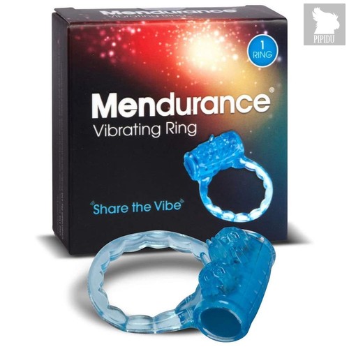 Синее эрекционное кольцо Mendurance Vibrating Ring, цвет синий - So divine