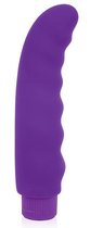 Фиолетовый изогнутый ребристый вибромассажер - 15 см., цвет фиолетовый - Bioritm
