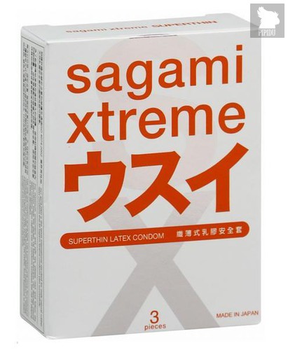 Презервативы SAGAMI Xtreme ультратонкие, 3 шт., цвет прозрачный - Sagami