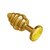 Анальная втулка Gold Spiral с желтым кристаллом, цвет золотой - МиФ