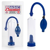Помпа мужская Basic Essentials - Penis Pump, цвет синий - California Exotic Novelties