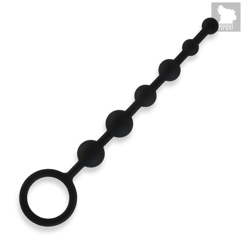 Черные силиконовые анальные бусы Silicone Anal Beads - 21 см., цвет черный - all about anal