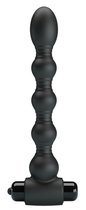 Черный анальный вибромассажер Lynn - 18,2 см., цвет черный - Baile