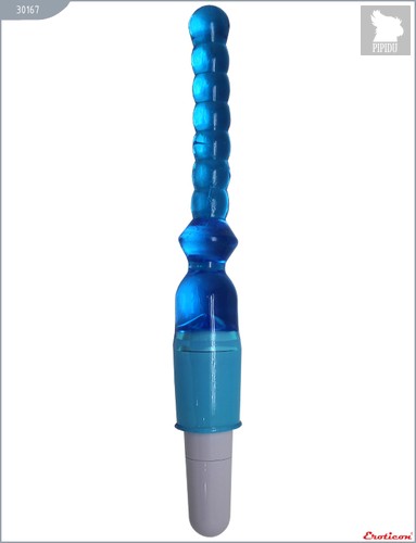 Голубой гелевый анальный вибратор - 25 см - Eroticon