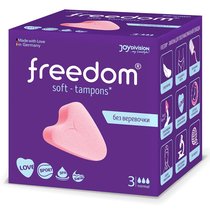 Женские гигиенические тампоны без веревочки FREEDOM normal - 3 шт., цвет розовый - Joy Division