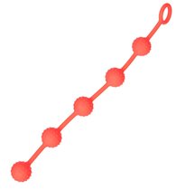 Красная анальная цепочка с кольцом - 30 см., цвет красный - Oyo