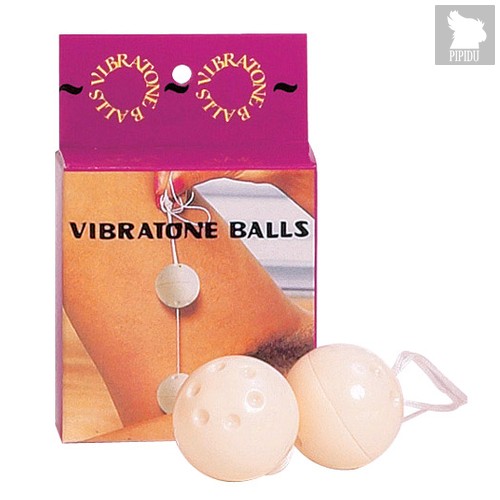 Вагинальные шарики Latex Vibratone Balls, цвет белый - Seven Creations