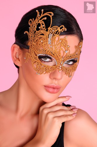 Золотистая ажурная маска Mask Golden, цвет золотой, размер OS - Livia Corsetti