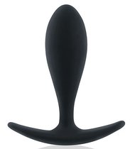 Черная силиконовая анальная пробка - 9,5 см., цвет черный - Bior toys