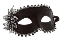 Карнавальная маска с цветком Venetian Eye Mask, цвет черный - Blush Novelties