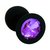 Чёрная силиконовая анальная пробка с темно-фиолетовым кристаллом - 7 см, цвет темно-фиолетовый/черный - Kanikule