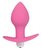 Розовая коническая анальная вибровтулка с ограничителем - 8 см., цвет розовый - Bior toys