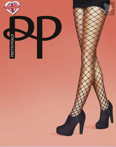 Колготки в крупную сетку Premium Fashion, цвет черный, S-L - Pretty Polly