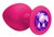 Большая розовая анальная пробка Emotions Cutie Large с фиолетовым кристаллом - 10 см, цвет розовый - Lola Toys