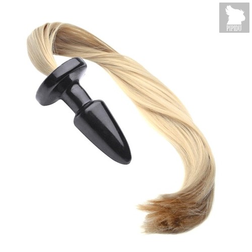 Анальная пробка Blondy с хвостом, цвет белый - Luxurious Tail