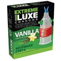 Стимулирующий презерватив "Безумная Грета" с ароматом ванили - 1 шт., цвет прозрачный - LUXLITE