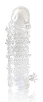 Закрытая прозрачная рельефная насадка Crystal sleeve - 13 см., цвет прозрачный - Bioritm