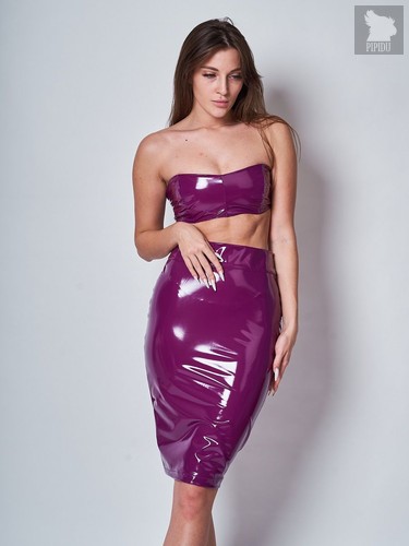 Сексуальная юбка-карандаш из винила, цвет сливовый, M - NG designer